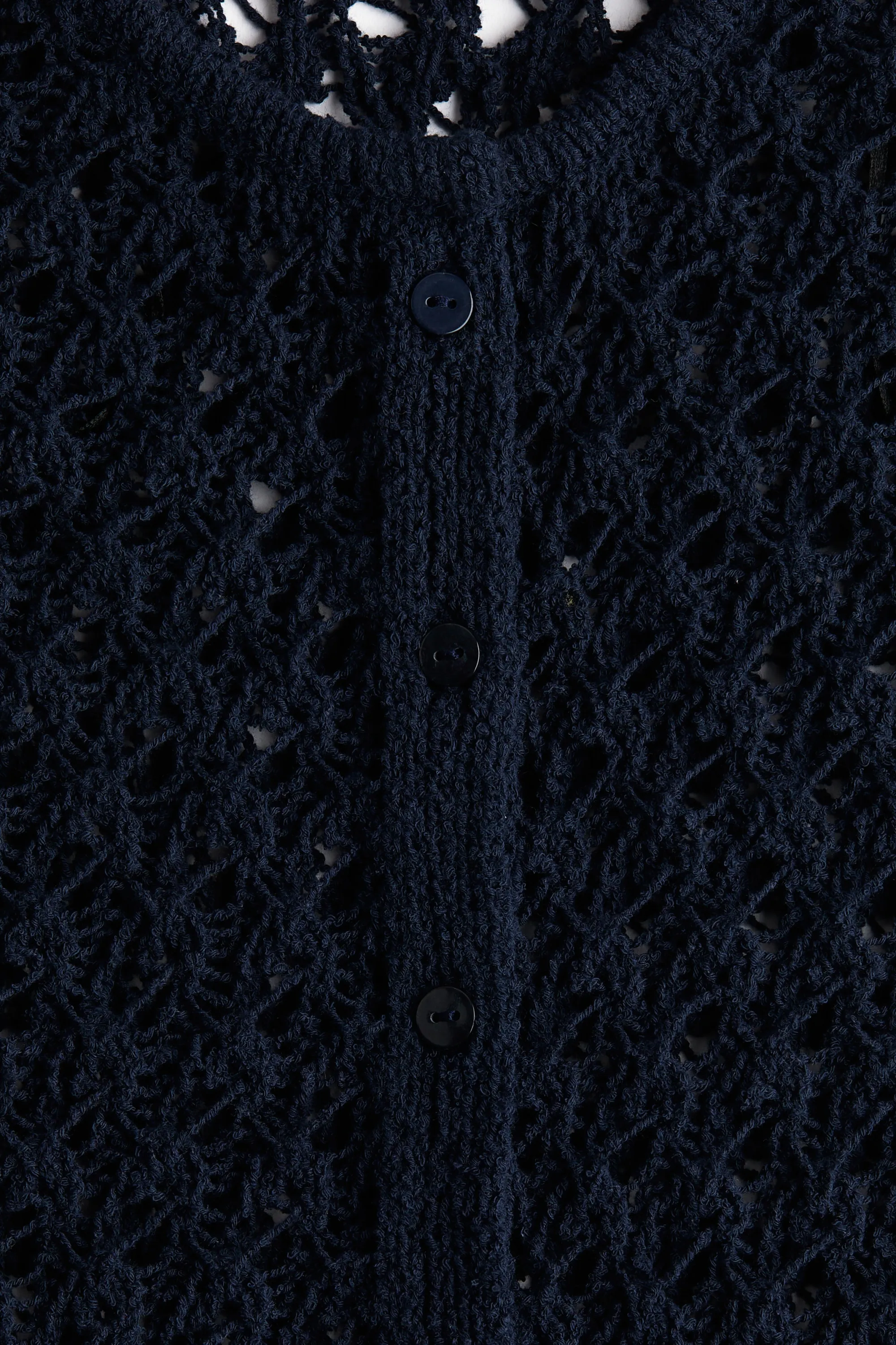 Gilet à manches courtes en maille ajourée - Bleu marine
