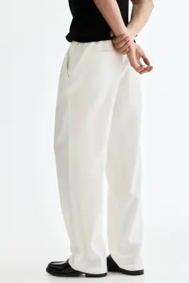 Pantalon Relaxed Fit en lin mélangé - Blanc — photo 2