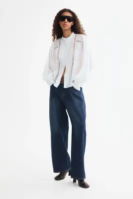 Blouse avec dentelle - Blanc — photo 1