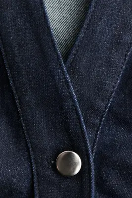MAMA Robe à manches courtes en denim - Bleu denim foncé — photo 3