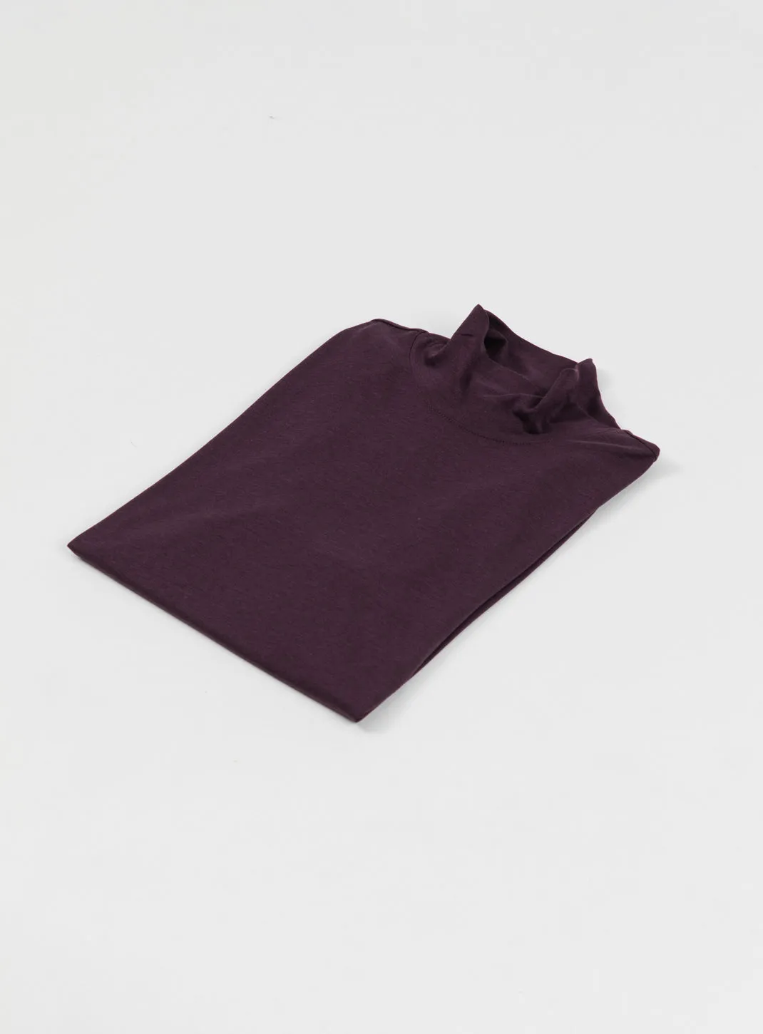 Funnel Neck Undershirt in Egglpant Eucalyptus & Cotton