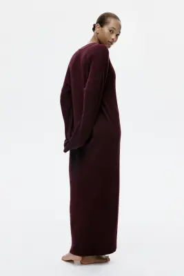 Robe en maille côtelée - Bordeaux — photo 4