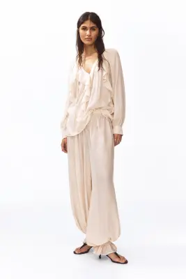 Blouse volantée - Rose poudré — photo 1