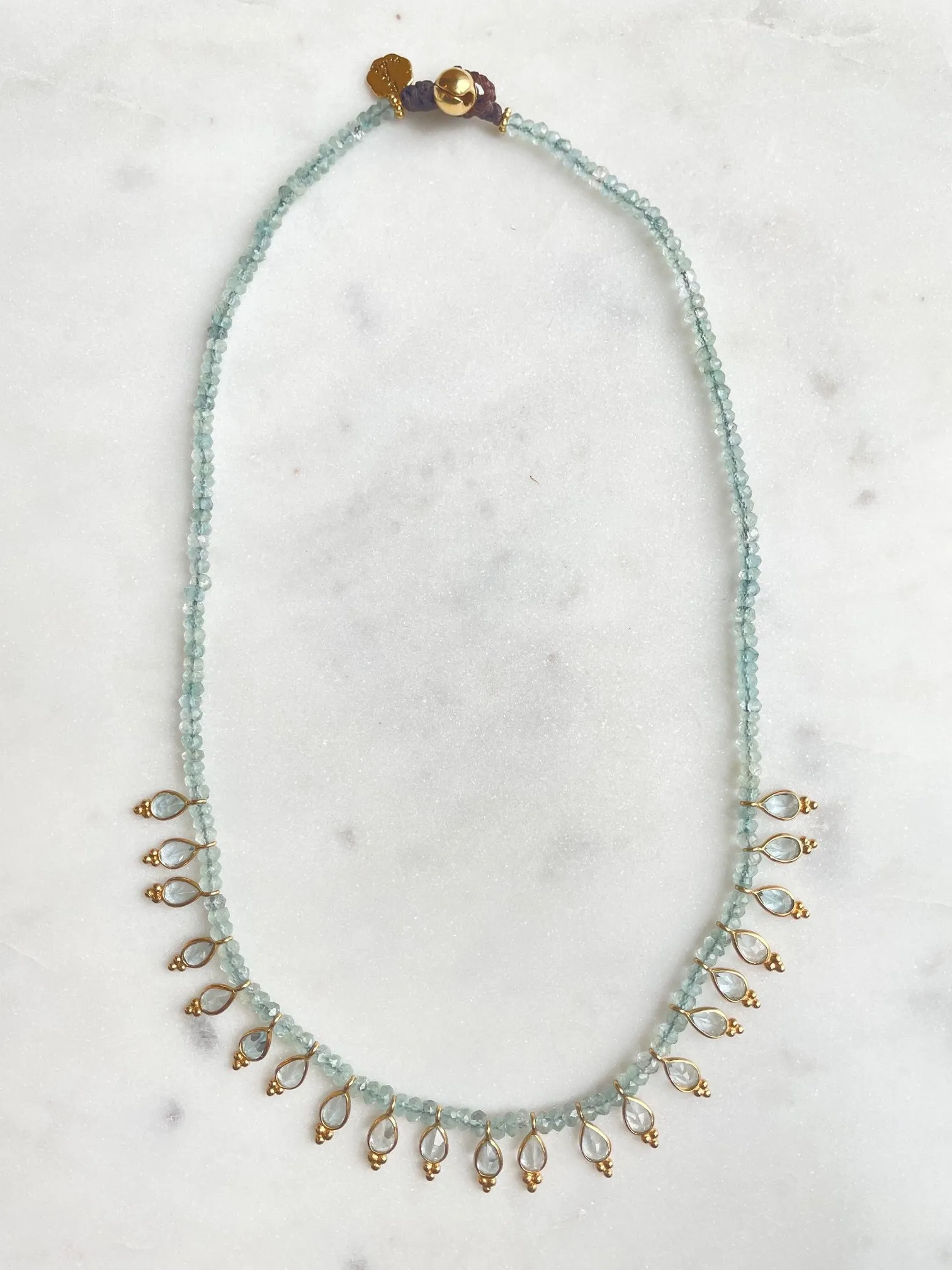 Nouveau ! BOHEMIAN RHAPSODIE PARIS Collier Saul Aigue Marine