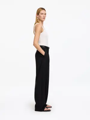 Pantalon tailleur en mélange de laine - Noir — photo 2