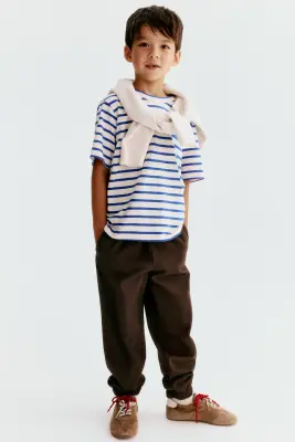 Pantalon jogger en twill de coton - Marron foncé — photo 2
