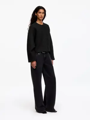Veste en maille bouclée à manches raglan - Noir — photo 2