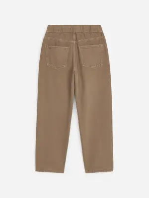 Pantalon en jean à enfiler - Taupe — photo 1