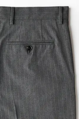 Pantalon chic Loose Fit - Gris/rayures tennis — photo 4