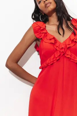 Robe longue à volants Femme — photo 5