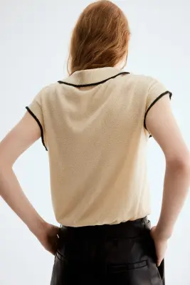 Polo en maille - Beige clair — photo 2