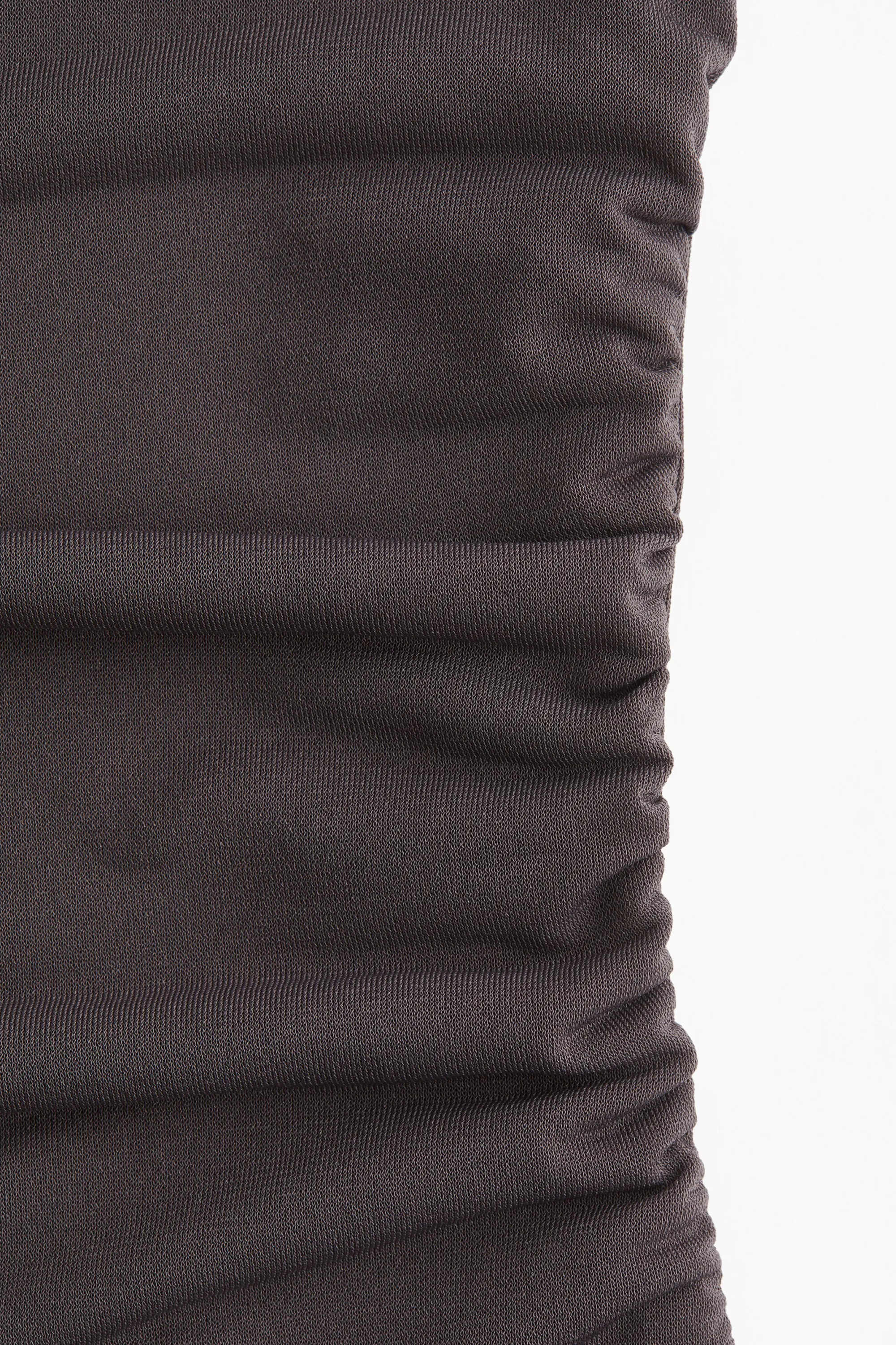Top à effet drapé avec mancherons - Gris foncé