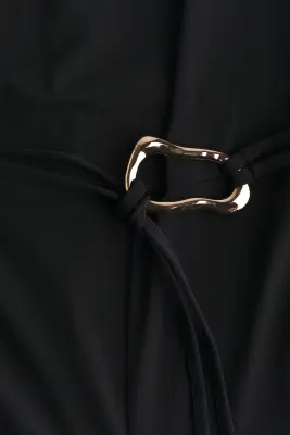 Combi-pantalon à effet drapé - Noir — photo 4