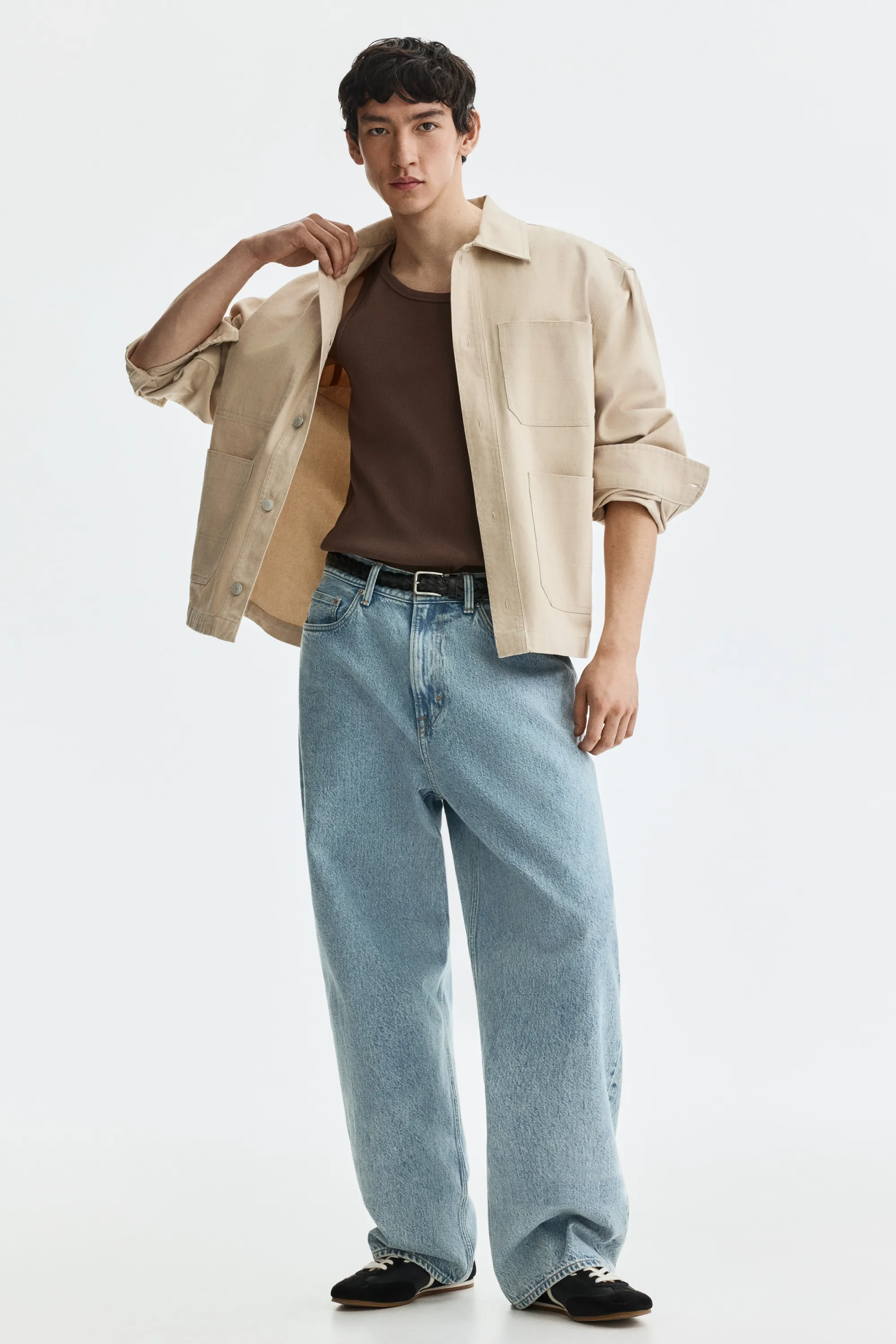 Débardeur côtelé Slim Fit - Marron