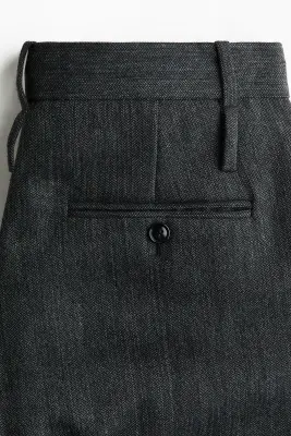 Pantalon chic en laine - Gris foncé — photo 5