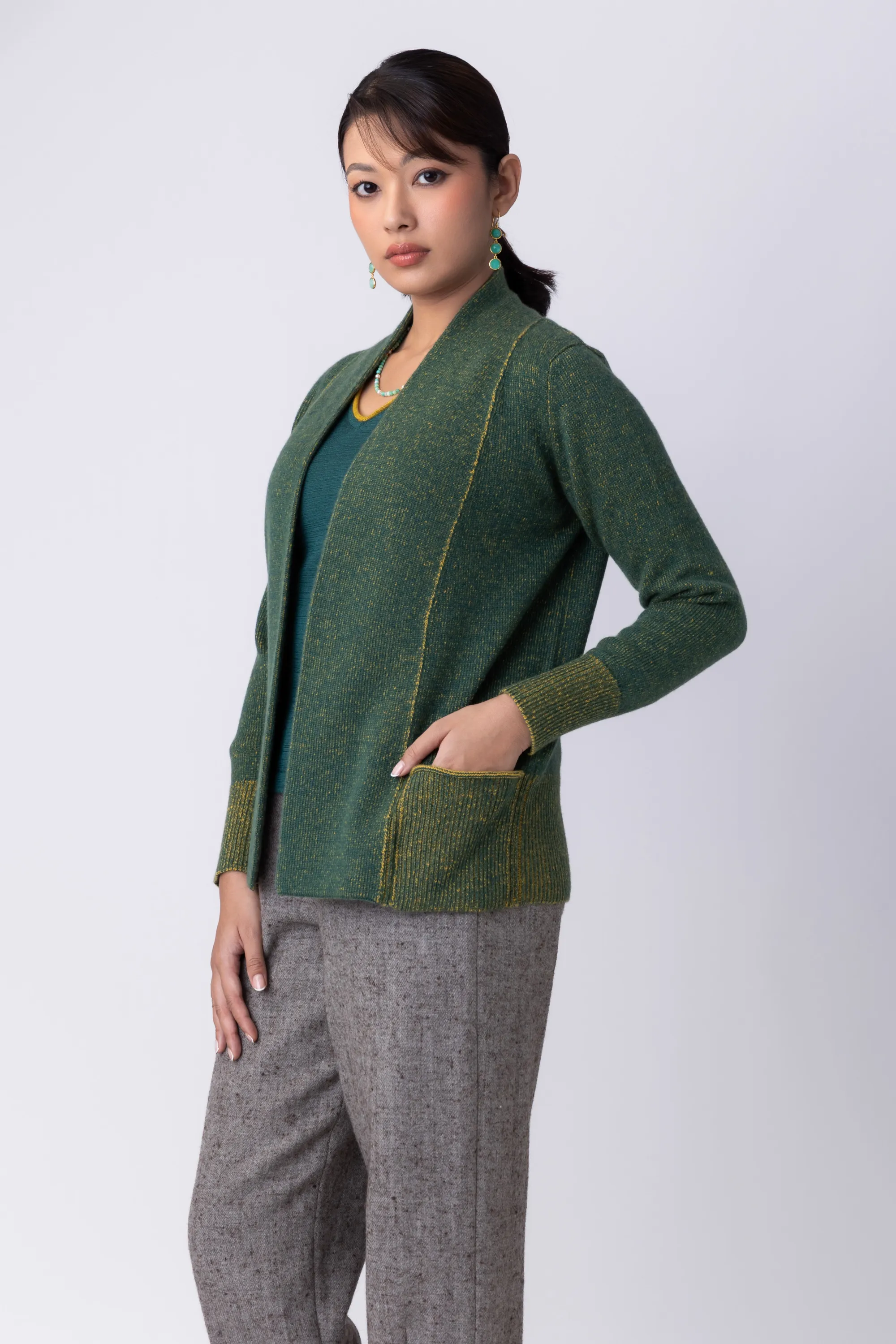 Veste en laine double-fil