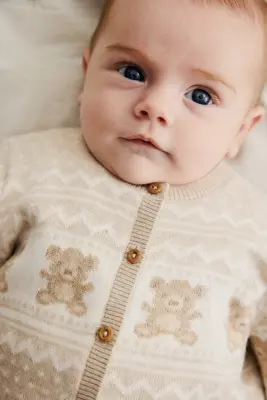 Ensemble 2 pièces en maille de coton - Beige clair/nounours — photo 2