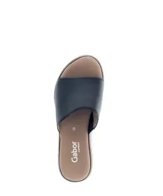 Claquettes Gabor 62.820.57 Noires - Cuir Semelle Liège Grande Pointure Femme — photo 5