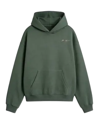 W Patch Hoodie Olive Green — photo 2