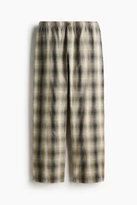 Chemise et pantalon de pyjama en popeline - Vert kaki/carreaux — photo 5