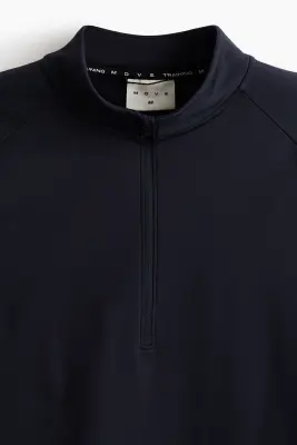 T-shirt de sport midlayer à col zippé ThermoMove™ - Bleu marine — photo 5
