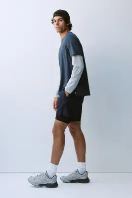 Short de sport superposé DryMove™ - Bleu marine — photo 4