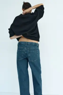 MAMA Wide Low Waist Jeans - Bleu denim foncé — photo 2