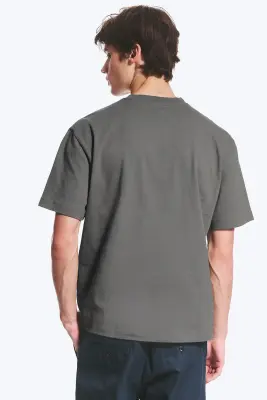 T-SHIRT COUPE DÉCONTRACTÉE - Gris cendré — photo 2