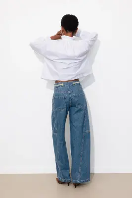 Jean large à oeillets Femme — photo 4
