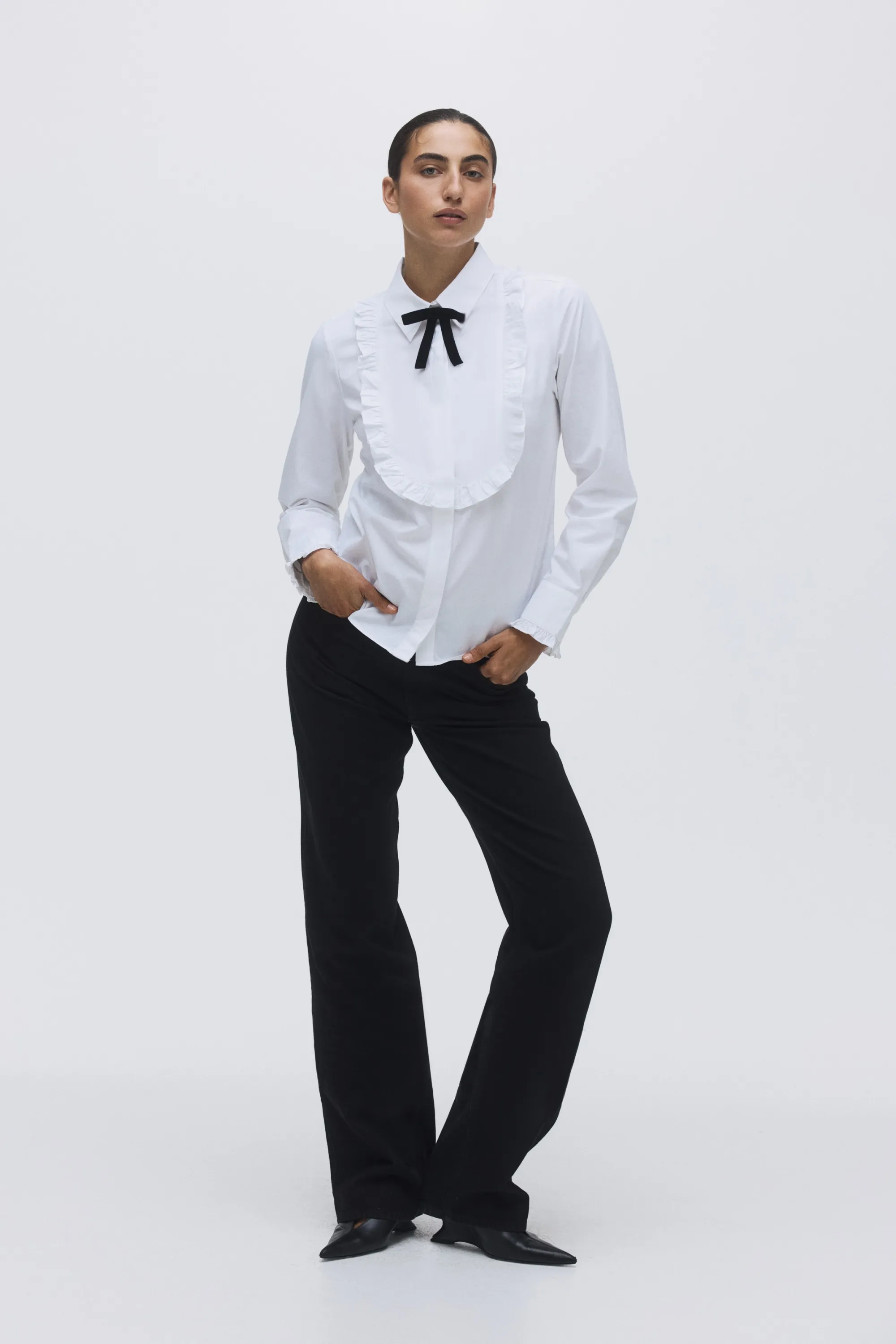Chemise façon smoking - Blanc