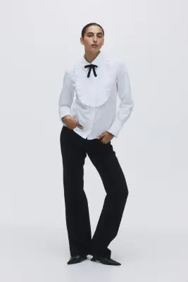 Chemise façon smoking - Blanc — photo 1