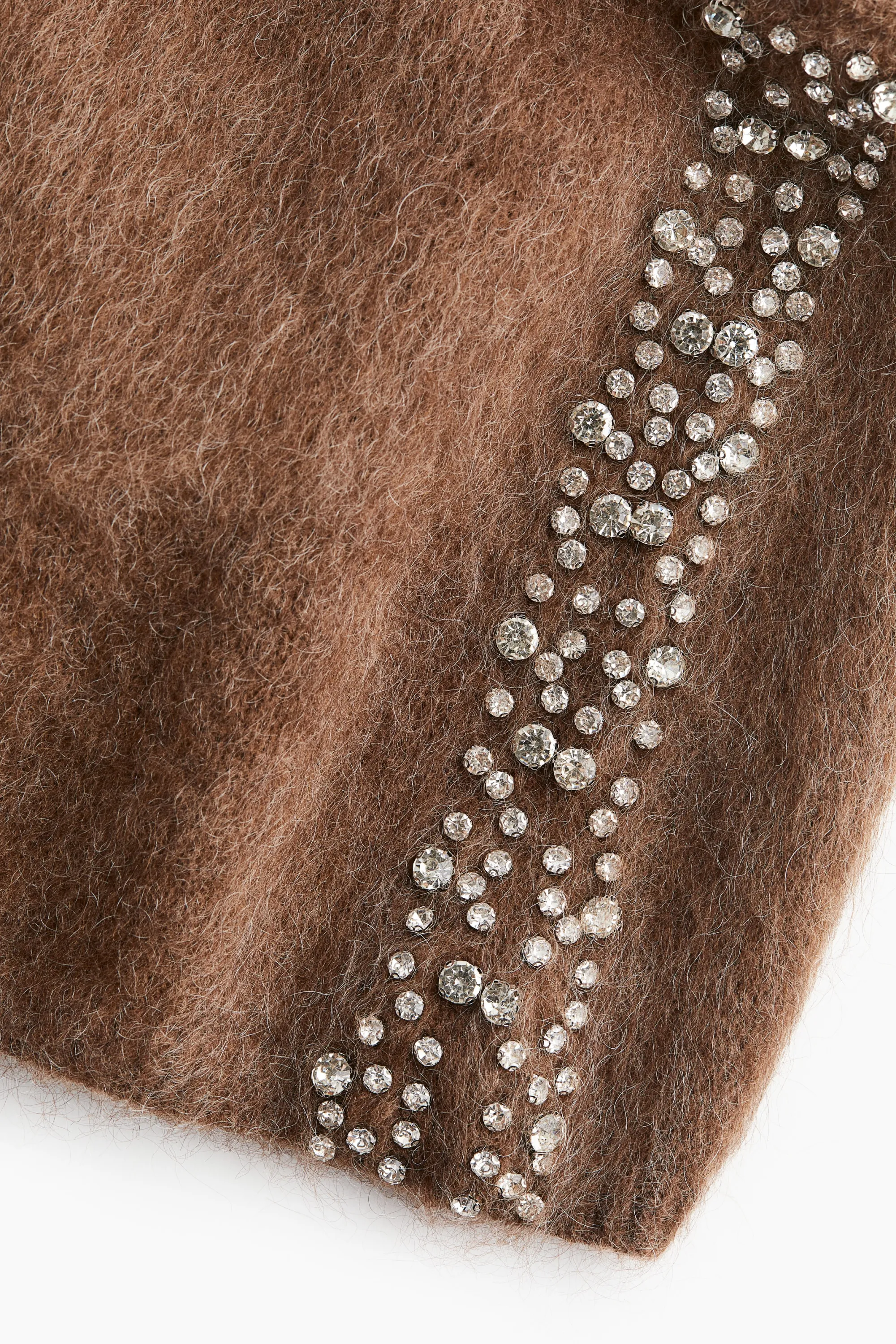 Mini short orné de strass - Marron