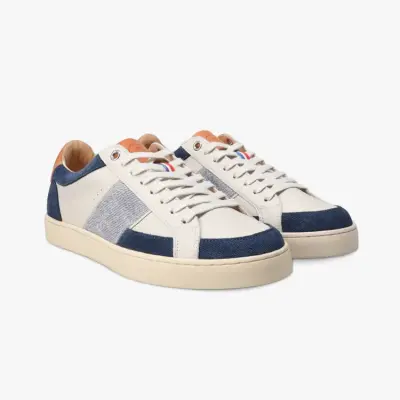 Baskets Hiba cuir denim crème — photo 3