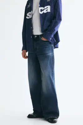 Wide Jeans - Bleu denim foncé — photo 1