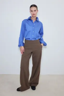Pantalon large Four-way Stretch - Marron clair — photo 1