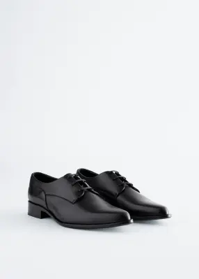 Chaussures derbies en cuir - Noir — photo 4