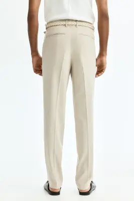Pantalon de costume Slim Fit - Beige clair — photo 3