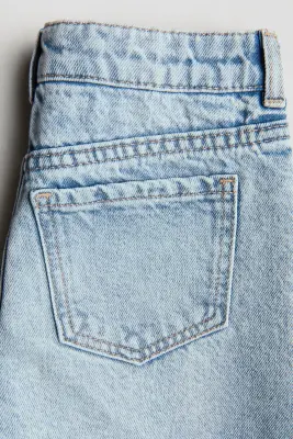 Short frangé en denim - Bleu denim clair — photo 3