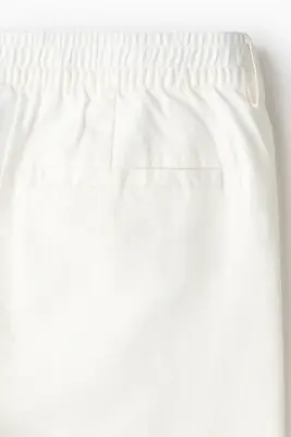 Short Relaxed Fit en lin mélangé - Blanc — photo 4