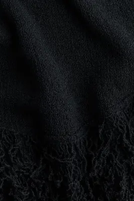 Robe en maille avec franges - Noir — photo 4