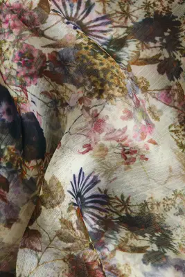 Blouse vaporeuse - Crème/fleuri — photo 2