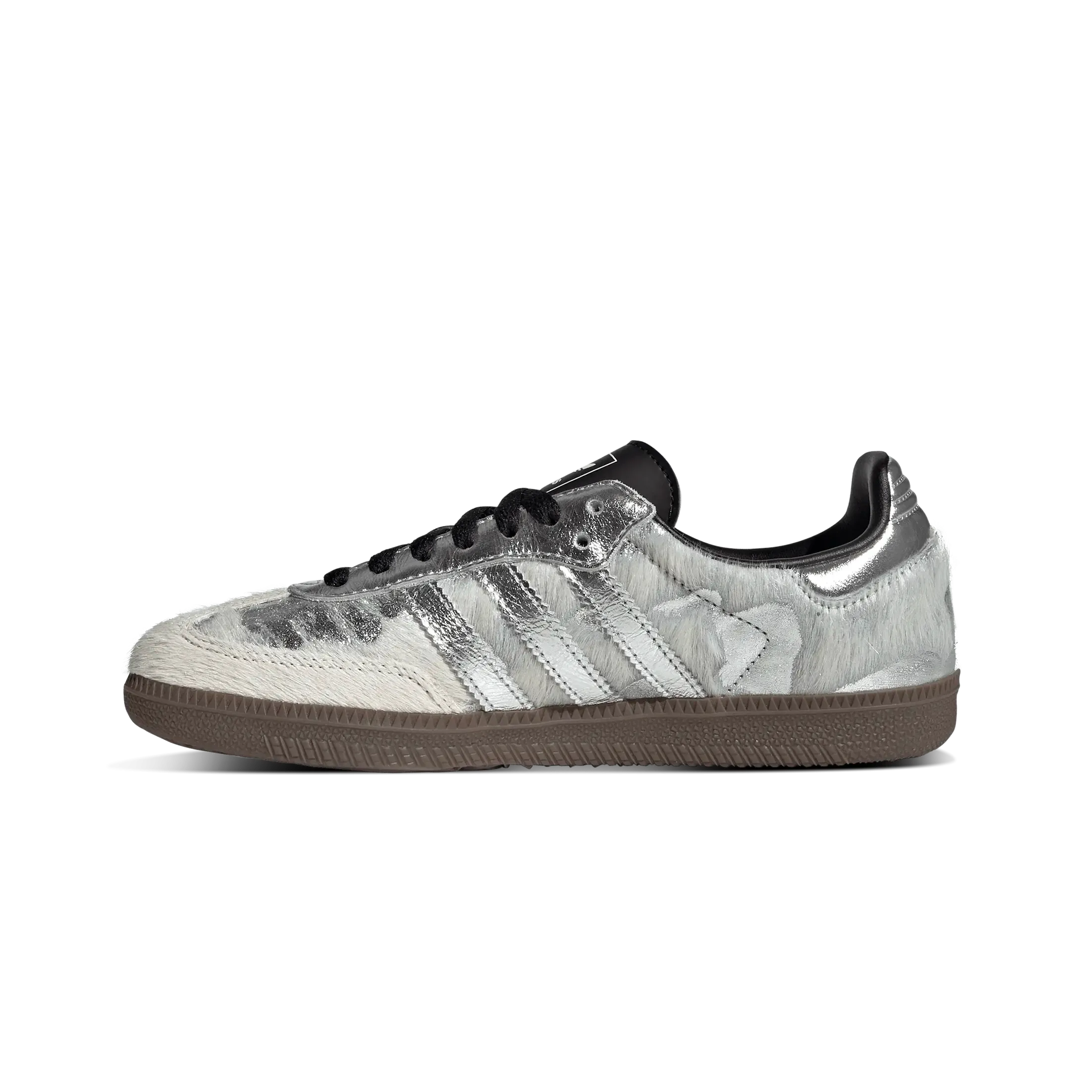 Adidas Samba OG Cream Pony Hair Silver Metallic Black