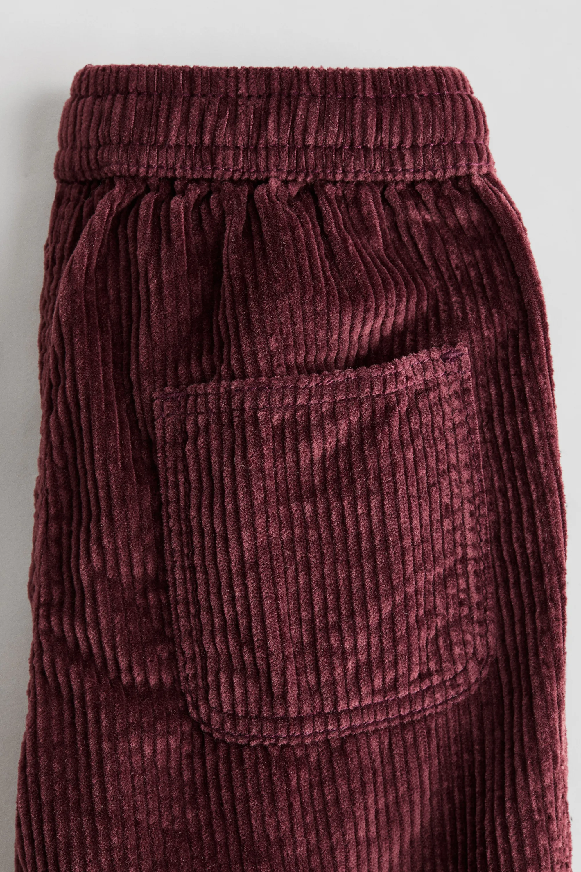 Pantalon jogger en velours de coton côtelé - Rouge foncé