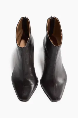 Bottines en cuir - Marron foncé — photo 2