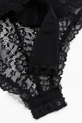 Body string push-up en dentelle - Noir — photo 5