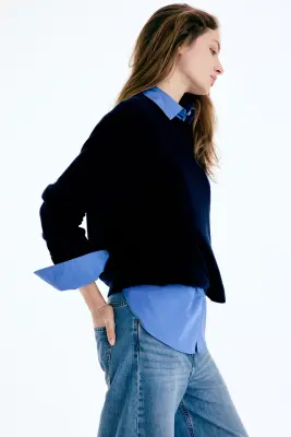 Wide High Waist Jeans - Bleu denim — photo 4