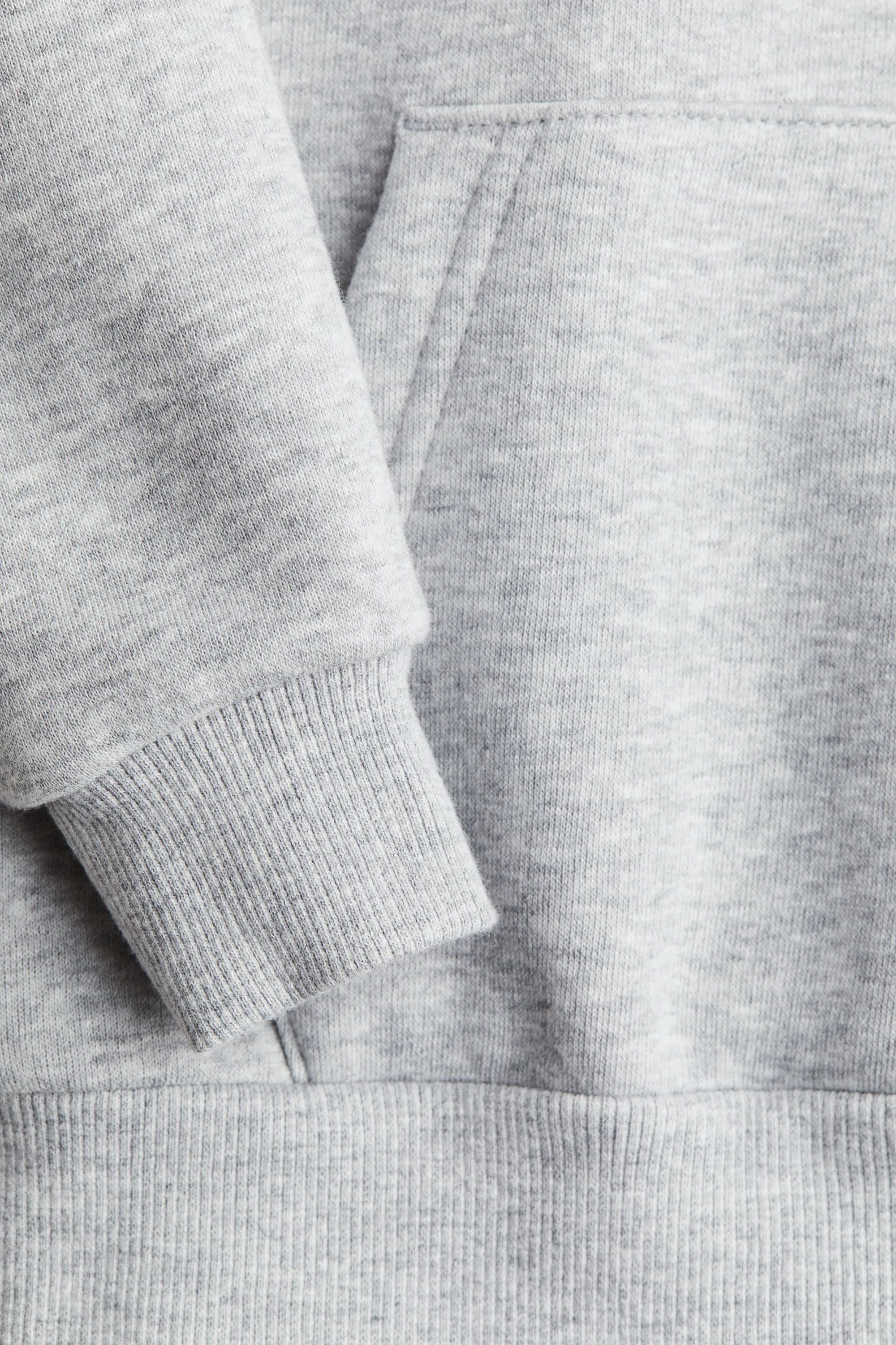 Hoodie à l'intérieur brossé - Gris clair chiné