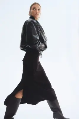 Jupe midi volantée - Marron foncé — photo 2