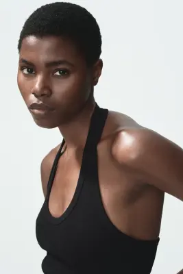 Top dos nu en coton - Noir — photo 2