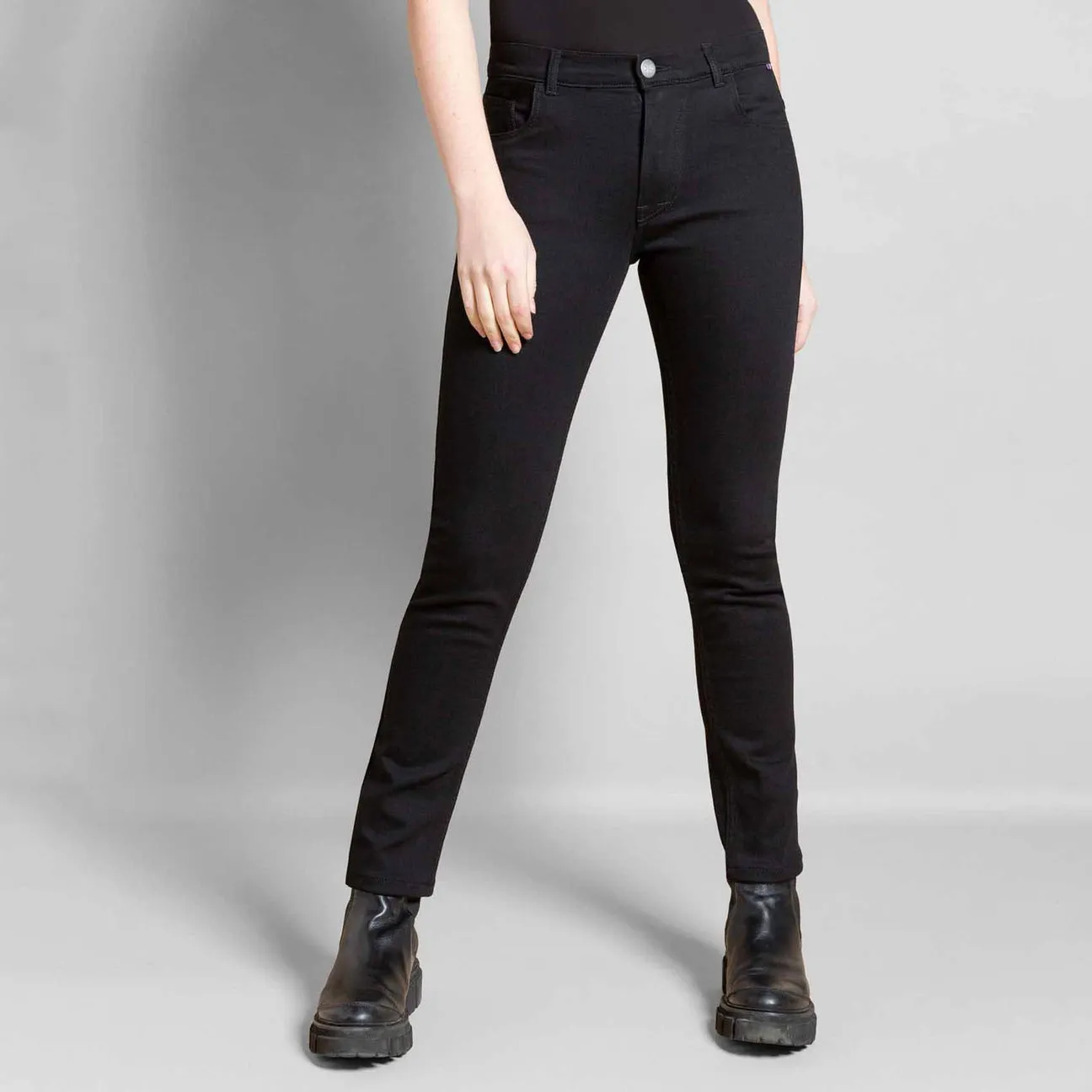 Jeans slim noir taille normale Hélène confort